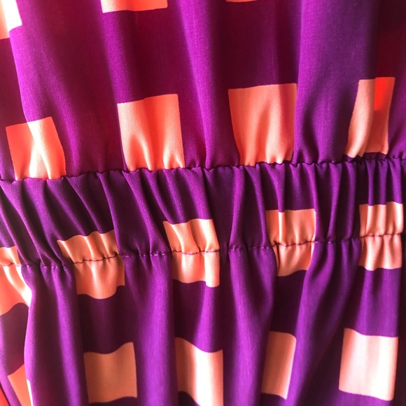 Francescas Purple Orange Square Zip Up Dress - Picture 4 of 4